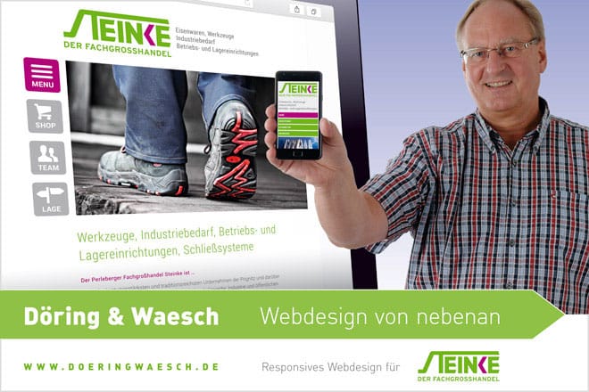 Die Website auf Handy und Monitor